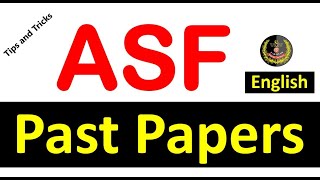 ASF Past Papers English Part | ASF Answer Key | ASF Complete Paper with Answer