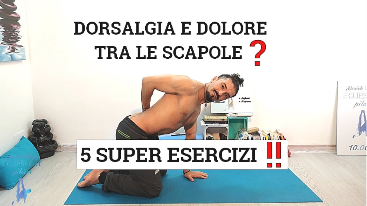 DORSALGIA E DOLORE TRA LE SCAPOLE 5 SUPER ESERCIZI - YouTube