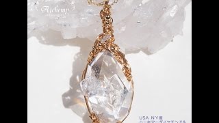 ★Ａｌｃｈｅｍｙ★　 ＵＳＡ　ＮＹ産　ハーキマーダイヤモンド　虹入りクラスター　14KGF(金張り）ペンダント