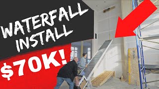 CRAZY $70K Custom Waterfall Install - 400 LB Lift With Cordless Winch