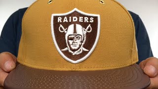 Raiders 'METAL HOOK' Wheat-Brown Fitted Hat by New Era