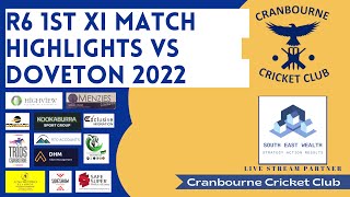 DDCA - Cranbourne Cricket Club R6 1st XI Match highlights vs Doveton 2022-23