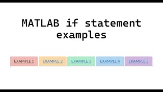 MATLAB if statement examples