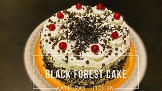 Black Forest Cake | பிளாக் பாரஸ்ட் கேக் | Birthday Cake | At Home | Without Oven | @Aathiras Kitchen