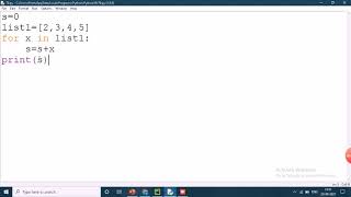 Python program for sum of all the items in a list
