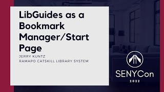 LibGuides as a Bookmark Manager/Start Page