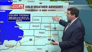 Worst of the cold sets in through Tuesday