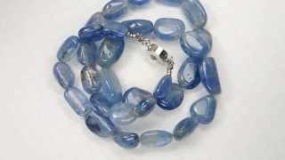 Natural Blue Sapphire Tumbled Beads Necklace 278ctw 16 inches NP666