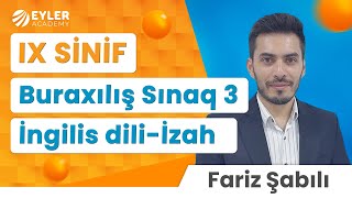 ✅❗️👉🏻24 NOYABR BURAXILIŞ SINAQ 3 İNGİLİS DİLİ İZAH (9-CU SİNİF)/FARİZ ŞABILI