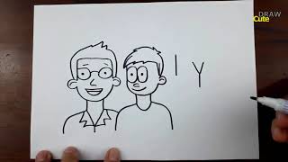 How to Turn Words Family into Cartoon Art   Drawing doodle art on paper