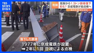 「異常がないことを確認」京成・千住大橋駅の高架から1.5トンの鉄骨が落下　けが人なし　京成電鉄が緊急点検｜TBS NEWS DIG