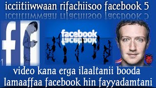 icciitiiwwaan rifachiiso facebook 5 video kana erga ilaaltani boda lamaaffaa facebook hin fayadamtan