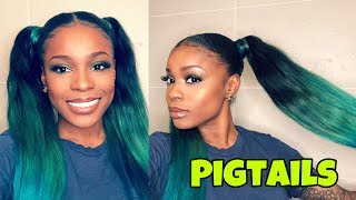 How to: Slay Two Ponytails w/ weave | No GLUE - K Collection Hair