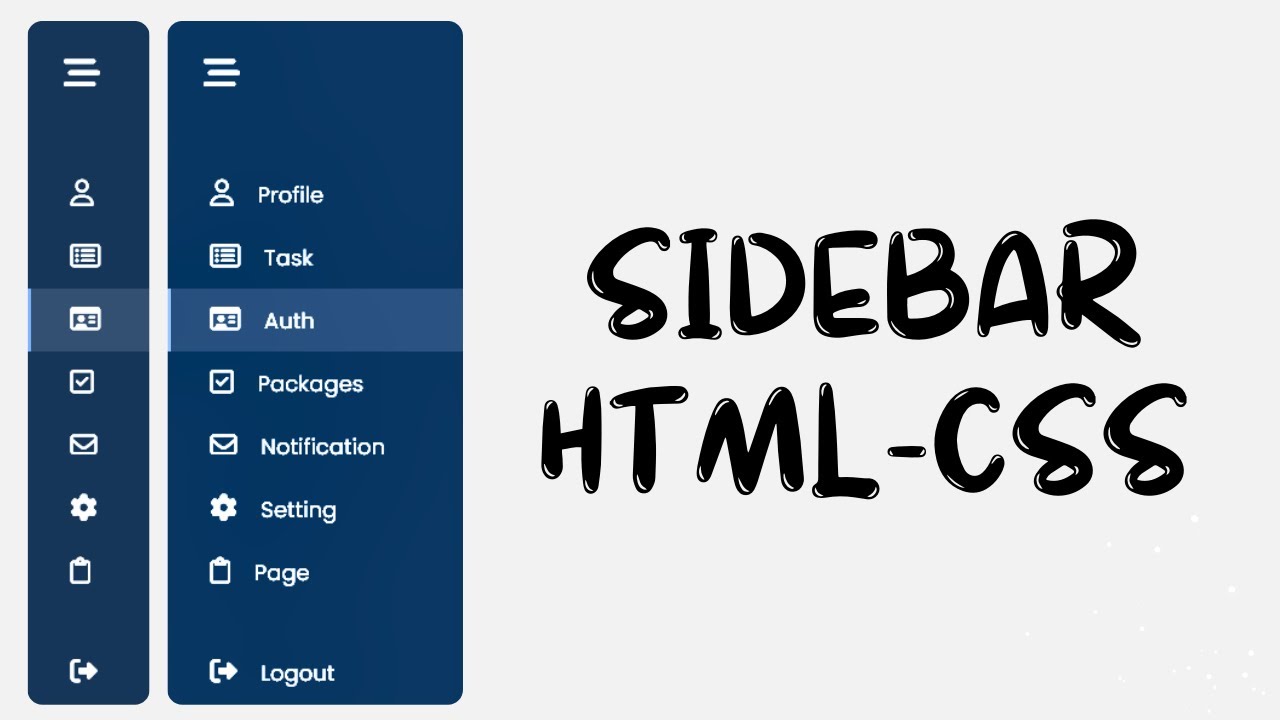 Responsive Sidebar Using HTML CSS | Sidebar HTML CSS | Sidebar Menu ...