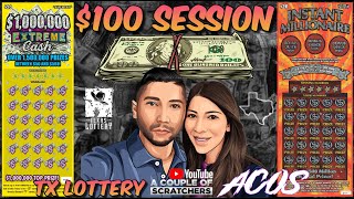 $100 SESSION💸 TEXAS LOTTERY⚔️ INSTANT MILLIONAIRE👑, $1,000 EXTREME CASH💵 \u0026 DIAMOND WHITE 7'S💎