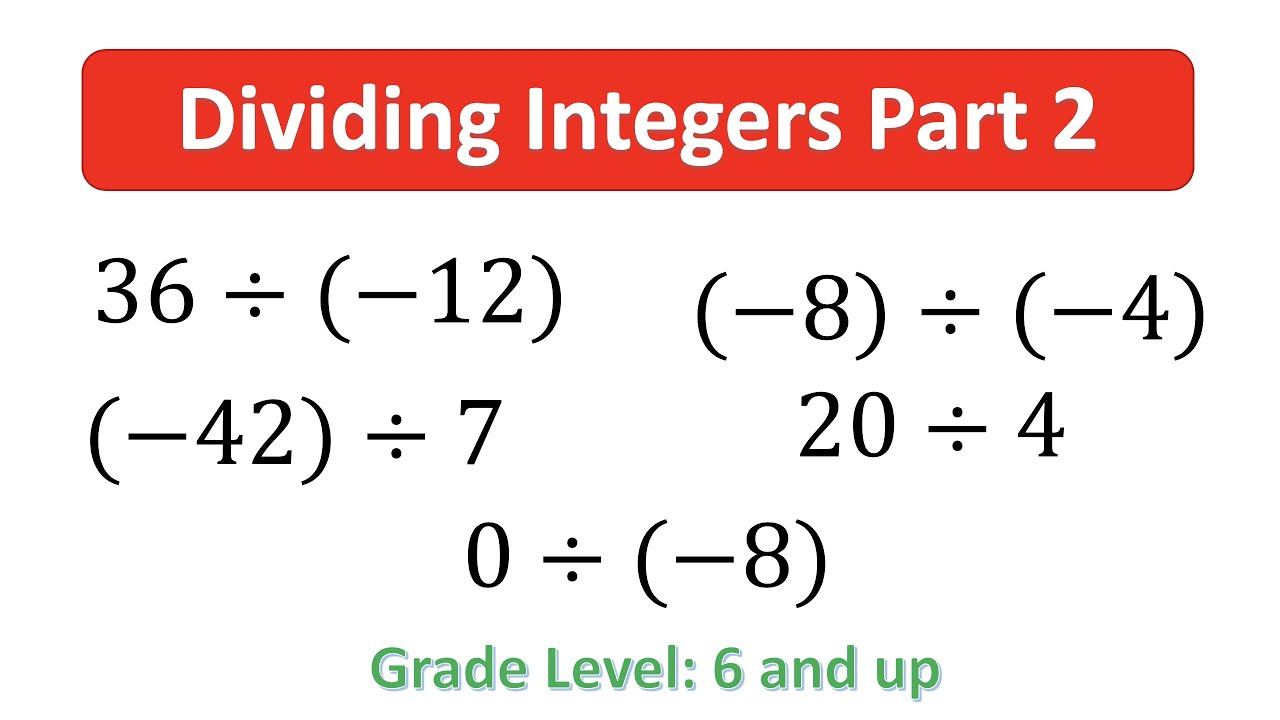 Di2 How To Divide Integers Part 2 Youtube