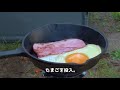 ジブリ飯に挑戦！ベーコンエッグ【ソロキャンプへ行こう】　one person camp