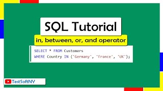 SQL tutorial free from w3schools Part 3 | in, between, or operator