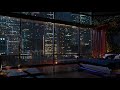 Luxury Chicago Apartment  Rain on Window Sounds For Sleeping  Bedroom Ambience  8Hrs