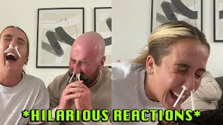 Couple Tries the 'Nose Wax' Challenge *Hilarious Reactions* || WooGlobe Funnies