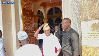 WATCH: Moment President Tinubu Arrived For Juma'at Prayers In Lagos