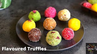 Flavoured Truffles | coconut Truffles stuffed with mini rasgulla