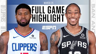 Clippers dominate Spurs in 2nd half without Kawhi Leonard [FULL GAME HIGHLIGHTS] | NBA on ESPN