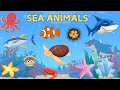 Sea Animals🌊🐙Learn Sea Animals names in English | Kids Vocabulary | Toddlers Educational video Ocean