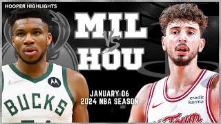 Milwaukee Bucks vs Houston Rockets  Game Highlights | Jan 6 | 2024 NBA Season