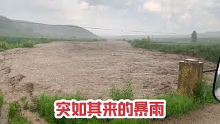 20230630-突如其来的大暴雨，将小河沟变为汪洋大河，在家也能看钱塘江大潮