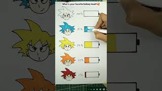 What is your favorite battery level for goku?🥰🥰🥰 #shorts #satisfying #art #drawing