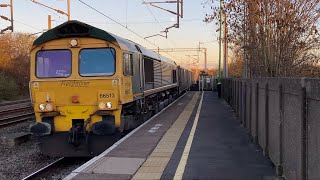 66513 Drags Aggregates, 66512 and More aggregates Past Tamworth.