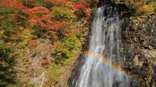 虹の立又渓谷の滝(一ノ滝・二ノ滝)北秋田市阿仁-1080p