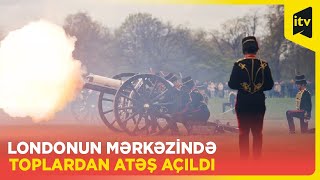 Britaniya Kralının 75 illiyi şərəfinə artilleriyadan salyut