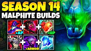 TRYING EVERY MALPHITE BUILD POSSIBLE FOR SEASON 14! (THE ROCK MOVIE)