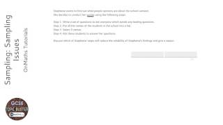 Sampling: Sampling Issues (Grade 4) - OnMaths GCSE Maths Revision