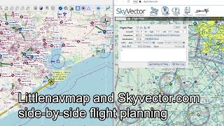 Littlenavmap and Skyvector.com side-by-side flight planning