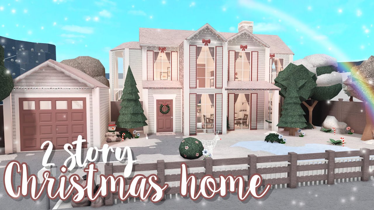 2 Story Christmas Themed Home🎄| Bloxburg Speedbuild | Luminto - YouTube