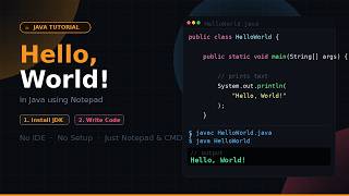 How to Run Hello World in Java Using Notepad | Java for Beginners 2026 (No IDE Required)