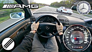 Mercedes-Benz E63 AMG W211 TOP SPEED DRIVE ON GERMAN AUTOBAHN 🏎