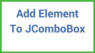 Java Tutorial - How To Add Value to a JComboBox In Java Using Netbeans