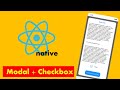 React Native: Modal and Checkbox