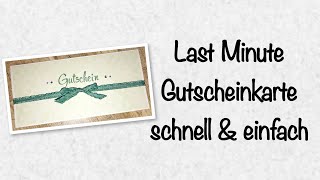 Last Minute Gutscheinkarte für jeden Anlass | Auslosung [Stampin' Up!]