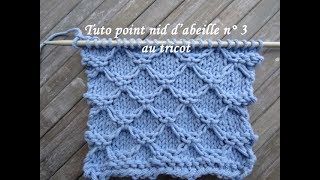 Tuto Point Alveole Nid Abeille Tricot Honeycomb Stitch Knitting Punto Relieve Alveoles Dos Agujas
