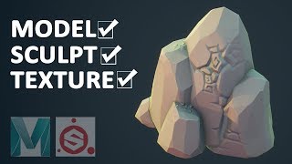 Autodesk Maya 2018 - Stylized Rock Speed Modeling