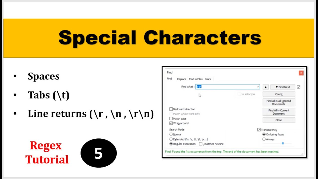 Special Characters | Regex Tutorial Part-5 - YouTube