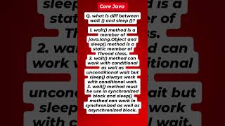 "Difference Between wait() and sleep() in Java Threads | Core Java Synchronization Tutorial"