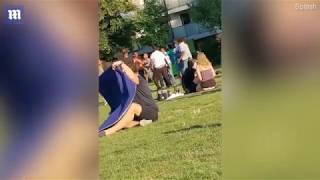 Video  Vicious brawl breaks out between thugs at South London park   Daily Mail Online