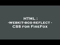 HTML : -webkit-box-reflect - CSS for FireFox