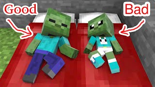 Monster School : Good Baby Zombie and Bad Baby Zombie - Minecraft Animation